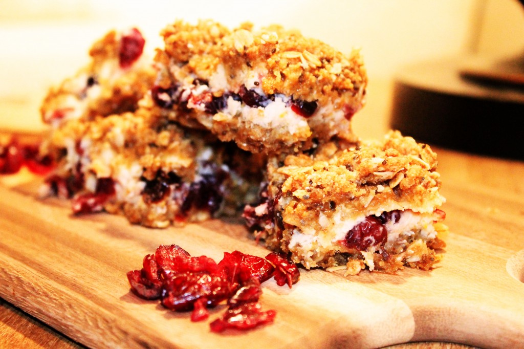 Cranberry YOatmeal Bars Close Up