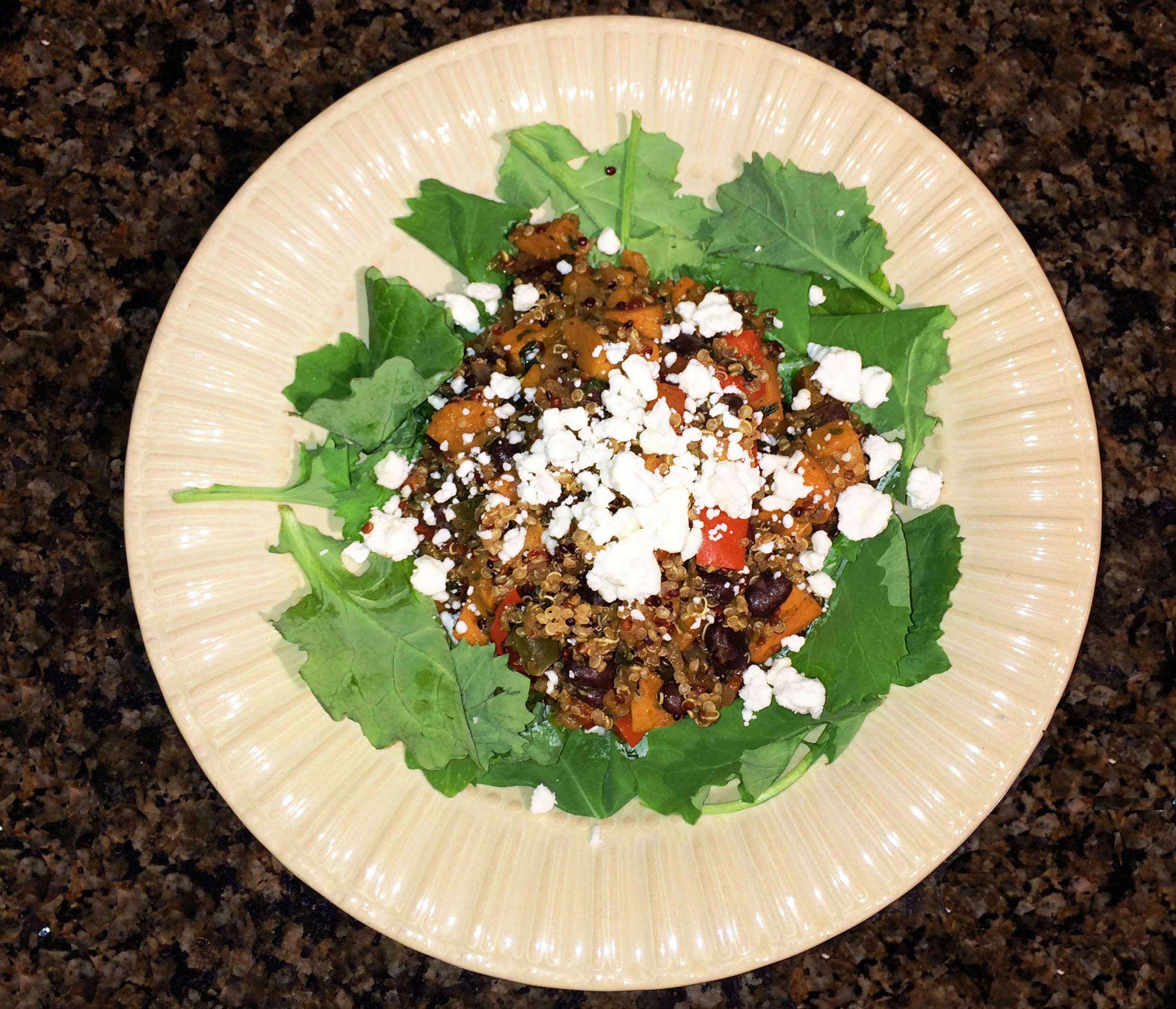 Sweet Potato Quinoa Chili Kale Salad
