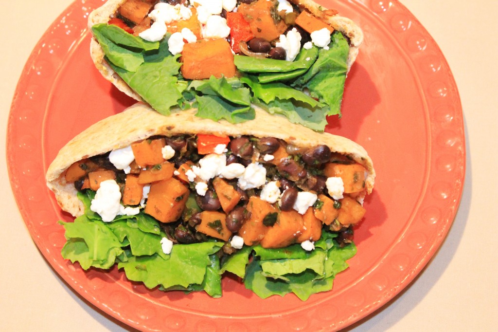 Roasted Sweet Potato and black bean pita_2