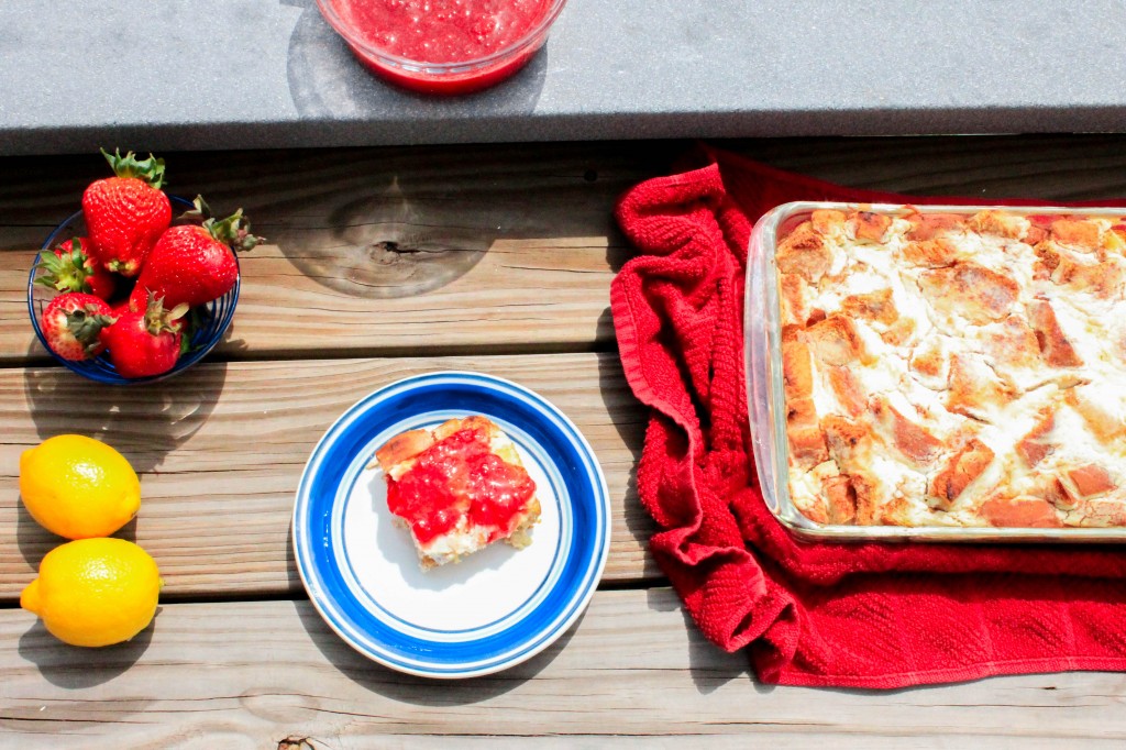 Lemon Strawberry French Toast Casserole