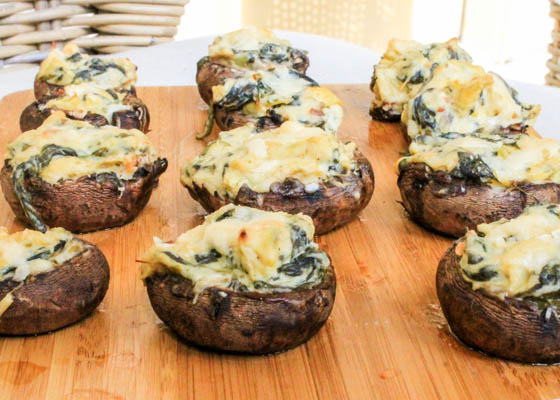 Spinach and Artichoke Stuffed Mushrooms