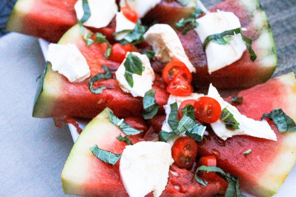 Honey Grilled Watermelon Caprese Salad