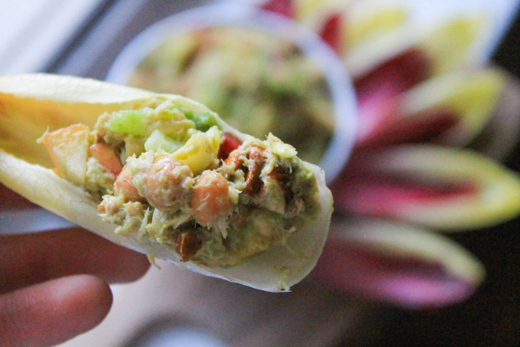 Avocado Tuna Salad with endive scoop